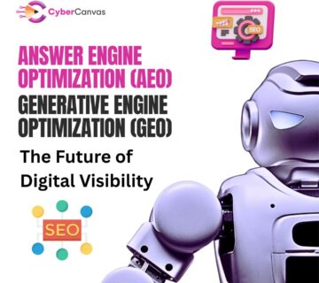 nfographic explaining Answer Engine Optimization (AEO) and GEO optimization for AI search engines like ChatGPT and Gemini
